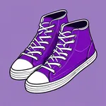 bright purple high-top canvas sneakers with white toe caps image